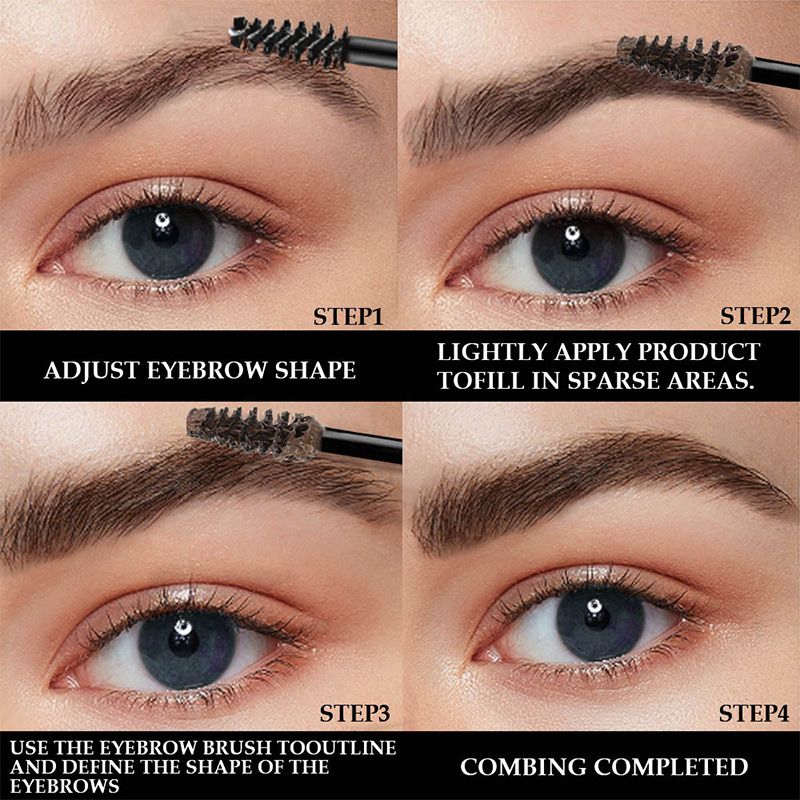 Arenzza vegan eyebrow gel in a sleek container, showcasing its buildable, flake-resistant formula for 16-hour wear.