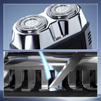 Arenzza transparent mini electric shaver with waterproof design, compact and suitable for precise facial grooming.