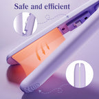 Arenzza 2-in-1 mini curling wand and flat iron hair straightener in black with digital controls, compact for travel and styling.