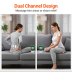 Arenzza portable dual channel TENS unit muscle stimulator for pain relief and muscle therapy, compact and easy to use.