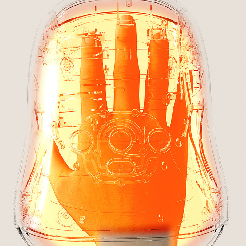 Arenzza 3-speed cordless hand massager with heat and compression, shown in use on a person's hand for relaxation and pain relief.