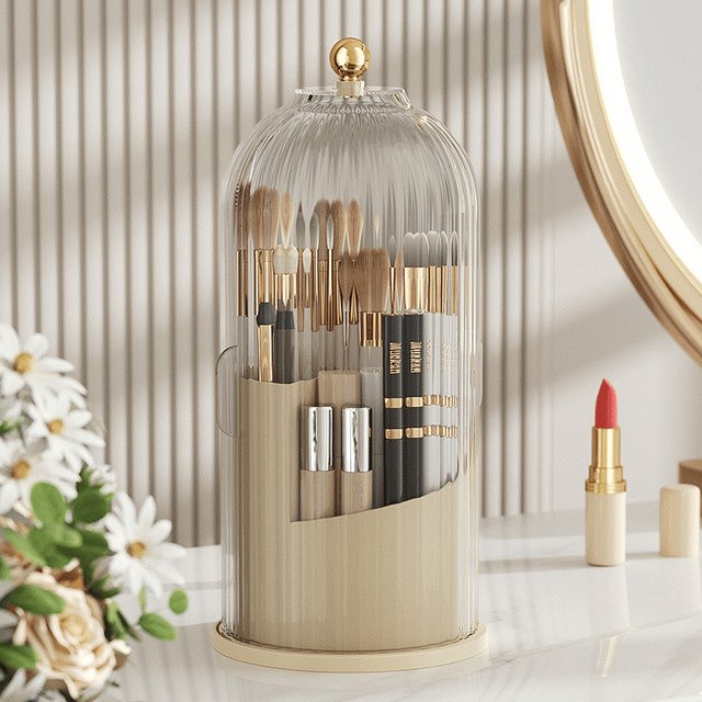 Arenzza sliding lid toothbrush organizer with hygienic design, drip-free features, and space-saving layout for bathroom storage.