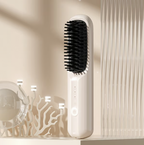 Arenzza USB cordless negative ion hair straightener for healthy, sleek hair, featuring compact design and built-in battery.