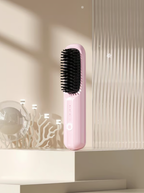 Arenzza USB cordless negative ion hair straightener in black, compact design, showing the sleek cordless styling tool for healthy hair.