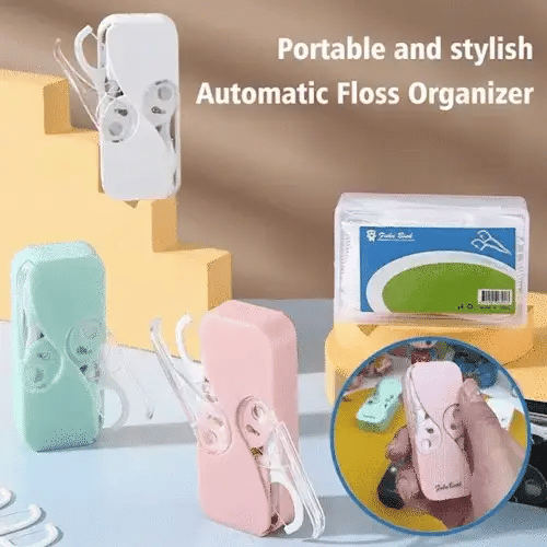 Arenzza dental floss box with 62 additional dental floss refills, health and beauty product for oral hygiene.