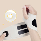 Arenzza rechargeable electric wrist massager with adjustable straps and control buttons for pain relief and relaxation.