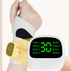 Arenzza rechargeable electric wrist massager with adjustable straps, designed for pain relief and relaxation in health and beauty.