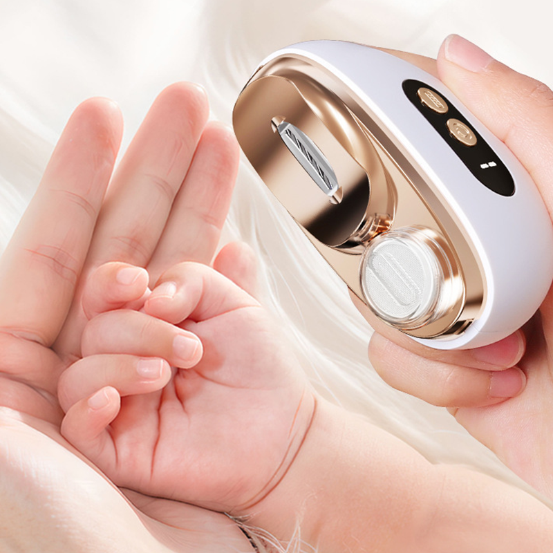 Arenzza multi-functional electric nail trimmer for health and beauty, shown with its ergonomic design and trimming head.