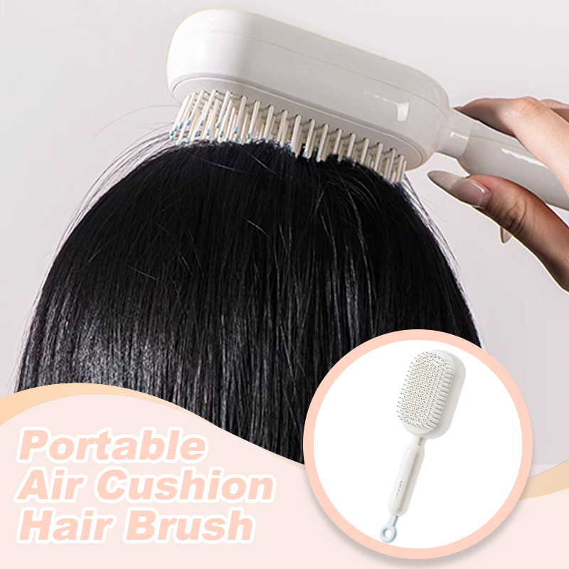Arenzza Portable Air Cushion Hair Brush with ergonomic handle and soft bristles for gentle hair detangling and styling.