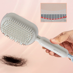 Arenzza portable air cushion hair brush with ergonomic handle and soft bristles, designed for gentle hair detangling and styling.