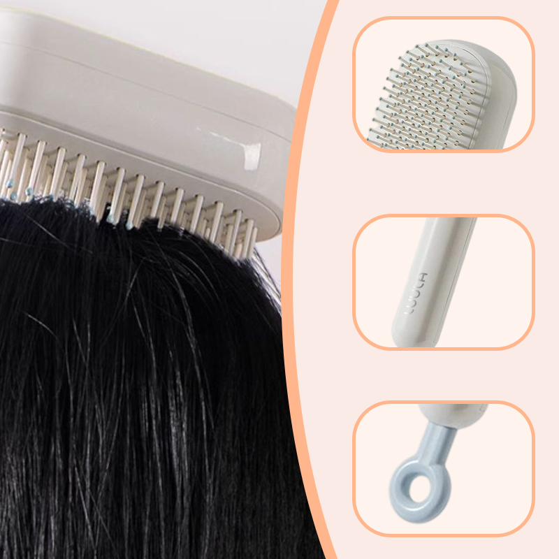 Arenzza portable air cushion hair brush with ergonomic handle and soft bristles for gentle hair styling and scalp massage.
