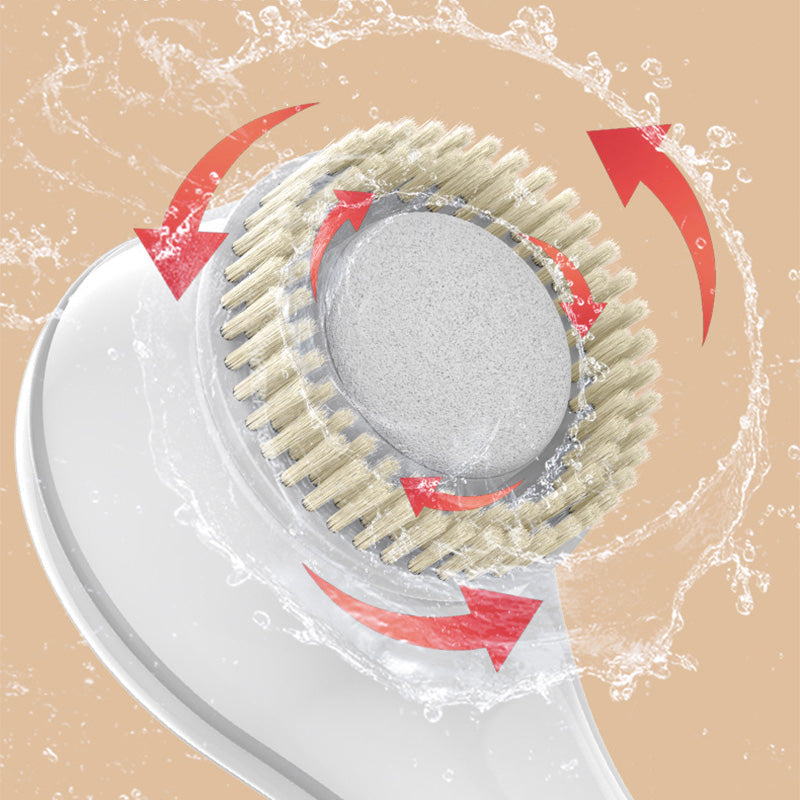 Arenzza electric long handle exfoliating bath brush with a sleek design, suitable for gentle skin cleansing in health and beauty routines.