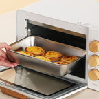 Arenzza stainless steel square plate with lid, ideal for home improvements, showing a sleek, durable cookware design.