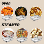 Arenzza stainless steel square plate with lid, ideal for home improvements, showcasing a sleek, durable design.