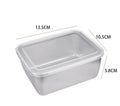 Arenzza stainless steel square plate with lid for home improvements, showcasing a sleek, durable design for serving or storage.