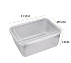 Arenzza stainless steel square plate with lid for home improvements, showcasing a sleek, durable design for serving or storage.