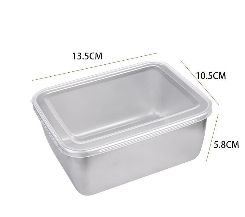 Arenzza stainless steel square plate with lid for home improvements, showcasing a sleek, durable design for serving or storage.