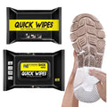 A pair of shiny shoes being cleaned with Arenzza wet wipes, showcasing a glossy, flawless finish for elegant footwear.
