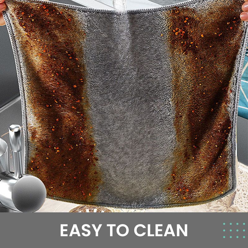 Aarenza bamboo charcoal microfiber cleaning cloth with storage pouch, lint-free, lab-tested for high absorption, ideal for home cleaning.