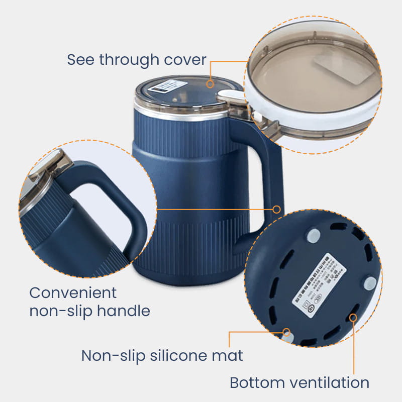 Arenzza large capacity electric high-speed crushing and grinding cup for home improvements, showing the metal grinding cup in action.