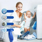 Arenzza washer cleaner for home improvements, showing a bottle with cleaning solution and a washing machine in the background.