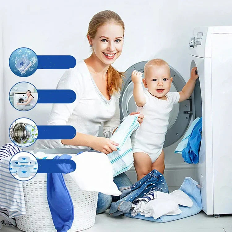 Arenzza washer cleaner for home improvements, showing a bottle with cleaning solution and a washing machine in the background.