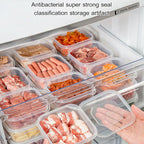 Arenzza refrigerator fresh frozen meat storage container for organizing and preserving meat in the freezer.