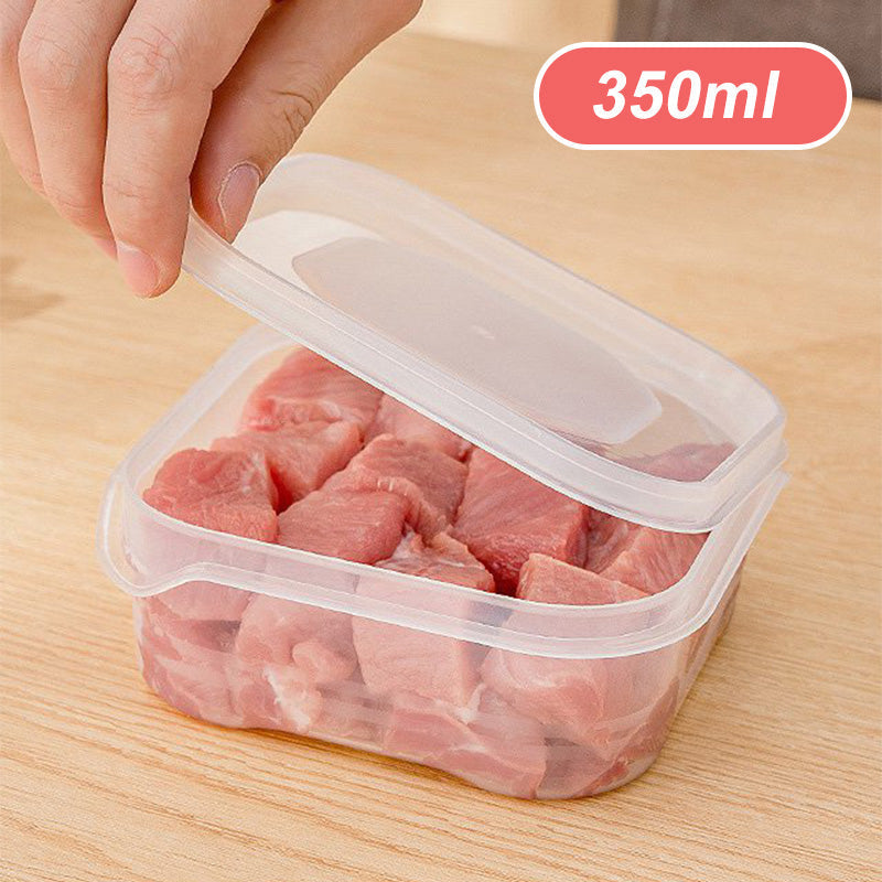 Arenzza refrigerator fresh frozen meat storage container in a home kitchen setting, designed for keeping meat fresh and organized.