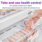 Arenzza refrigerator fresh frozen meat storage container in clear plastic, designed for home freezer organization.
