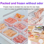 Arenzza refrigerator frozen meat storage container for fresh meat, designed for efficient home freezer organization.