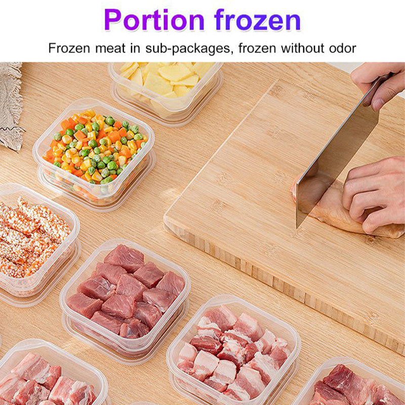 Arenzza refrigerator meat storage container for fresh frozen meat, with clear lid and stackable design for home kitchen organization.
