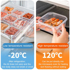 Arenzza refrigerator frozen meat storage container with clear lid, designed for fresh meat preservation in home freezers.