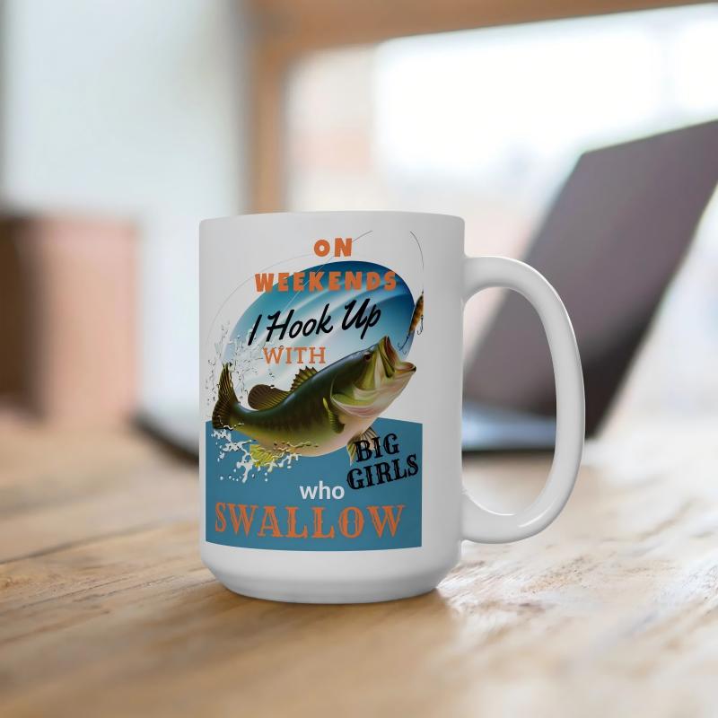 Arenzza Fish Tales ceramic coffee mug with colorful fish illustrations, designed for hot beverages and everyday use.