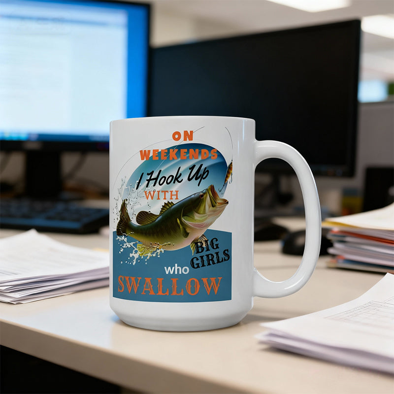 Arenzza Fish Tales ceramic coffee mug with colorful fish illustrations, perfect for hot beverages and everyday use.