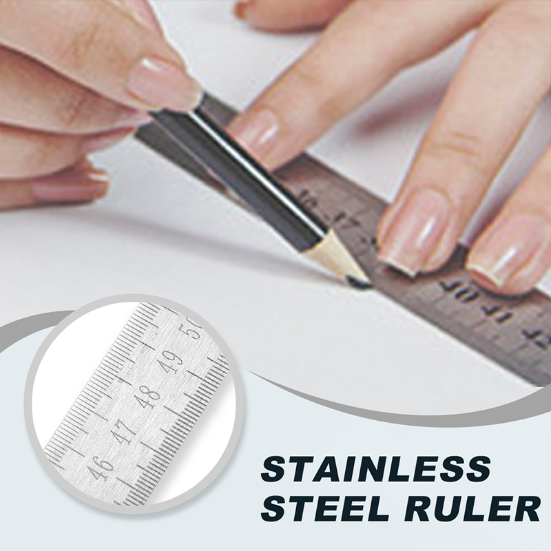 Arenzza multifunctional portable self-defense stainless steel ruler, compact and versatile tool for personal safety and measurement.