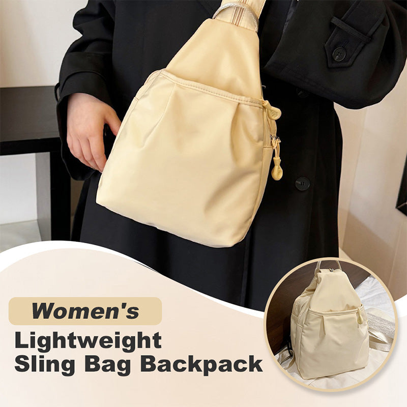Arenzza lightweight sling bag backpack in black, with adjustable strap and multiple compartments, designed for practical everyday use.