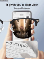 A pair of Arenzza ultra anti-blue light presbyopic reading glasses with clear lenses and black frames on a white background.