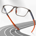 Arenzza sporty ultra-light anti-blue light presbyopia sunglasses with sleek black frames and tinted lenses for eye protection.
