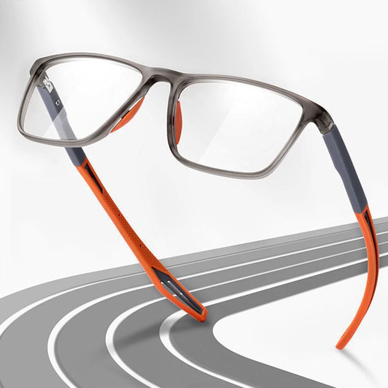 Arenzza sporty ultra-light anti-blue light presbyopia sunglasses with sleek black frames and tinted lenses for eye protection.