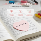 Transparent pearlescent heart-shaped sticky notes by Arenzza, perfect for notes and reminders with a shiny, delicate finish.