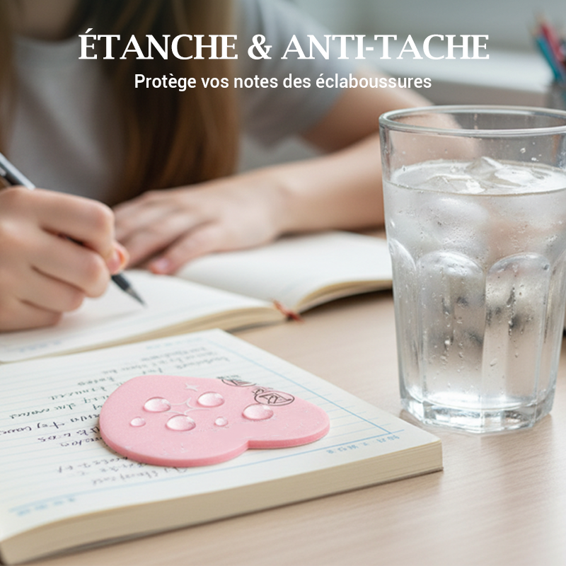 Transparent pearlescent heart-shaped sticky notes from Arenzza, hot selling, with a shiny, iridescent finish.