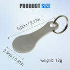 Two stainless steel shopping trolley token keyrings by Arenzza, designed for securing and managing shopping cart keys.