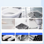 Arenzza powerful pipe dredging agent for household cleaning, showing the product container with cleaning solution in a household setting.