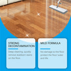 Arenzza effervescent floor cleaning tablets with dissolving action for household cleaning, shown in a clear container with tablets.