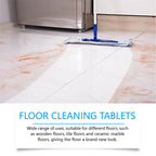 Arenzza effervescent floor cleaning tablets dissolving in water for household floor cleaning, showing tablet and cleaning solution.