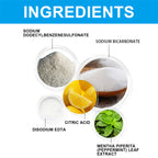 Arenzza effervescent floor cleaning tablets in a clear container, ready for household cleaning use.