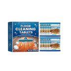 Arenzza effervescent floor cleaning tablets shown in a clear container, ready for household cleaning use.