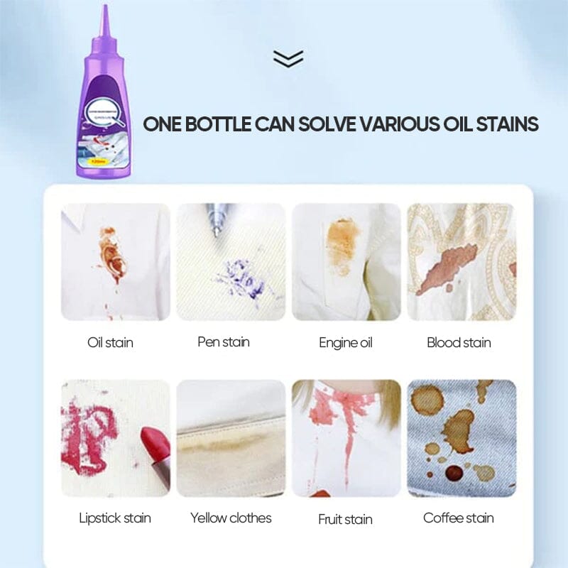 A white shirt with stain marks, showcasing Arenzza Active Enzyme Laundry Stain Remover for household cleaning.