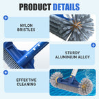 Arenzza effective pool cleaning brush head with round ends for household cleaning, featuring durable bristles and a curved design.