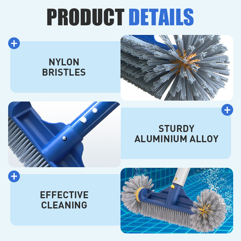 Arenzza effective pool cleaning brush head with round ends for household cleaning, featuring durable bristles and a curved design.